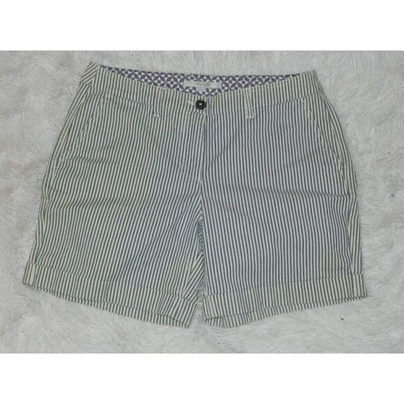 Borden Shorts Chino Blue‎  White Pinstriped  Pockets Women's Shorts Size US 8 - Picture 3 of 5